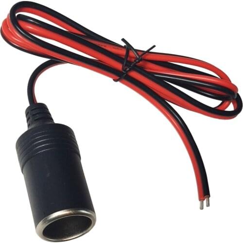 JKM 0.35m 12V Car Cigarette Lighter Socket With 18AWG Cable For DIY Connection Auto Power Adapter