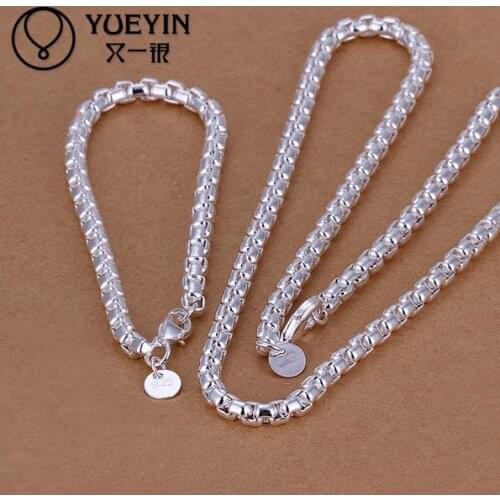 Fashion silver plated Jewerly Set for Women Bridal Wedding jewelry sets Wholesale Cheap Thick necklace
