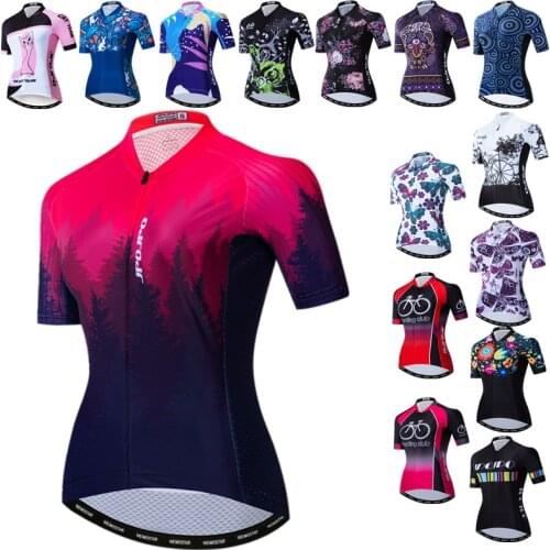 Weimostar Summer Cycling Jersey Women Bike Shirts Short Sleeve Cycling Clothing Pro Team Bicycle Jersey Road Cycle Wear Clothes