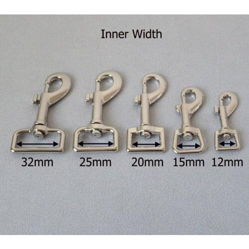 10Pcs 12mm 15mm 20mm 25mm 32mm Metal Swivel Lobster Clasp Belt Buckle Clip Loop Snap Hook For Dog Pet Leash Hardware Accessory