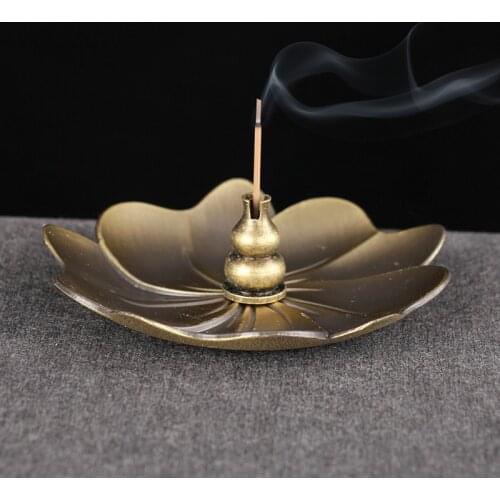Metal Lotus Gourd Incense Base Mini Water Drop Incense Holder for Incense Stick Coil Incense Home Decor Craft