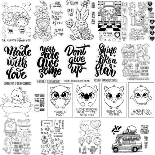 Cute Animals Sweet Life Valentine Easter Sentiments Stamps And Dies for DIY Scrapbooking Paper Cards Crafts Making 2021 New