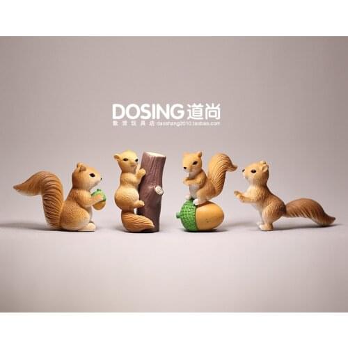 Miniature Simulation Animal Model Cute Squirrel Collectible Figurine Pet Pinecone Action Figures Toys Kids Doll Home Decor