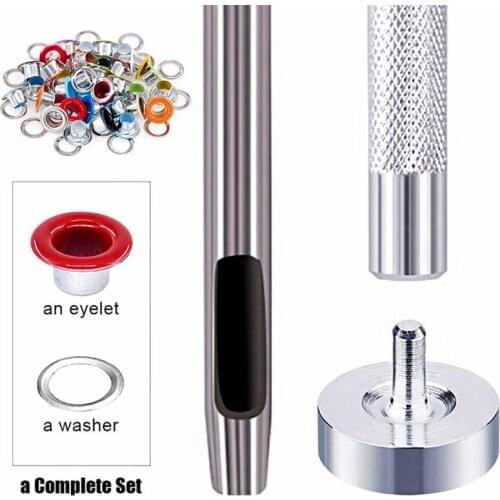 MLGB 500 Pcs Grommet Kit Grommet Setting Tool Eyelets Set with Install Tool Kit in Storage Box Leather Crafts DIY Projects