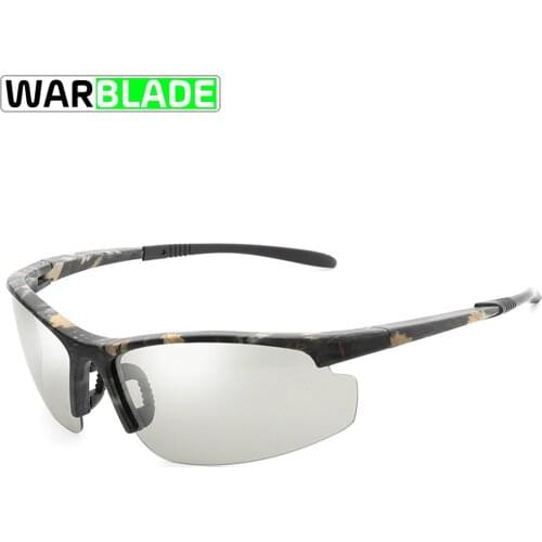 WarBLade Driving Photochromic Sunglasses Cycling Camo Polarized Chameleon Sun Glasses for Women Men oculos de sol masculino