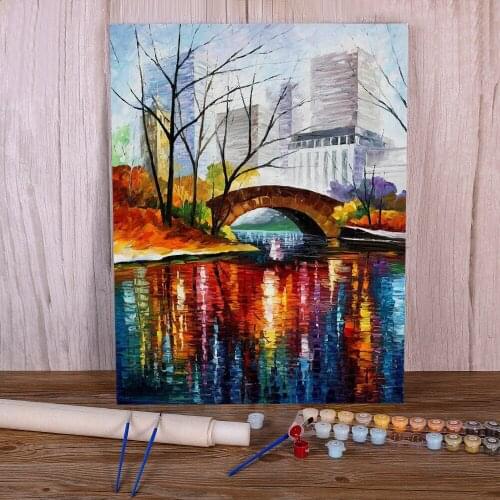 Central Park - New York DIY Painting By Numbers Package Acrylic Paints 50*70 Boards By Numbers Wall Decoration Handicraft