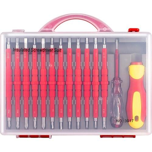 26 Pcs/set Insulated Screwdriver Set Precision Removable Magnetic Bits Torx Hex Slotted Phillips Household Repair Hand Tool