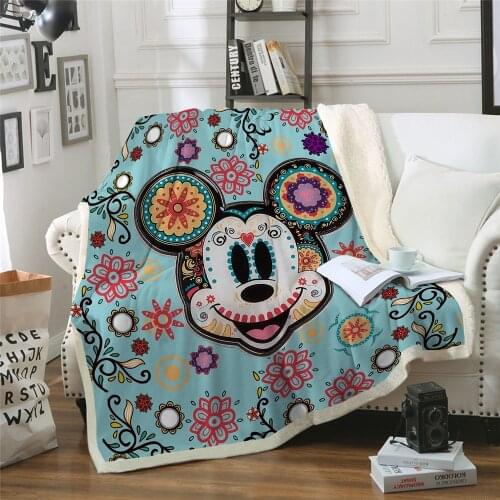 Disney Mickey Minnie Mouse Blanket Cartoon Flannel Fleece Blankets Throws on Bed/Crib/Couch 150x200CM Baby Girls Boys Kids Gifts
