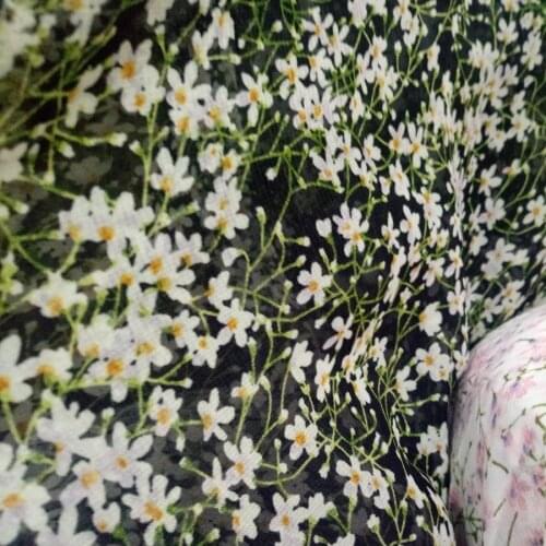 Summer Dress Fabric Chiffon Material DIY fabric Small flower breathable fabric for dress scarf blouse