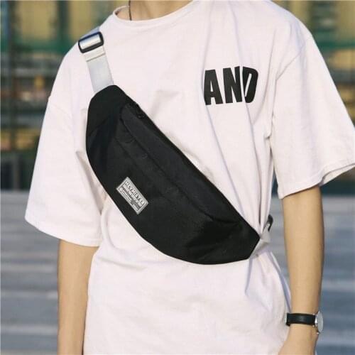 Casual Waist Bag Men Chest Bag Nylon Solid Color Travel Pouch Unisex Belt Pack Fashion Fanny Pack Waist Pack Male Crossbody Bags
