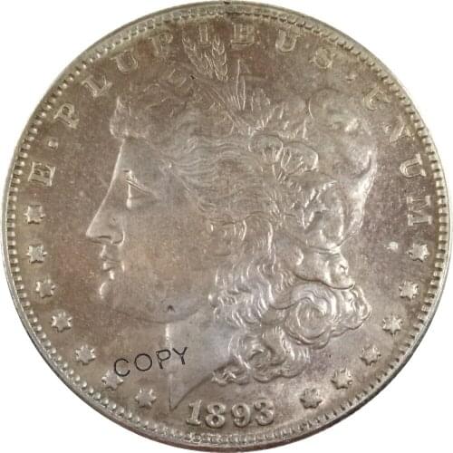 S 1893 United States Morgan 1 One Dollar Cupronickel Plated Silver collectibles Copy Coin