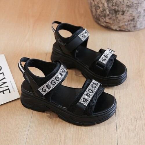 Sandal Female 2021 Summer Platform Sports Sandals Korean Version Woman Beach Shoes Velcro Net Red Casual Roman Shoes for Women