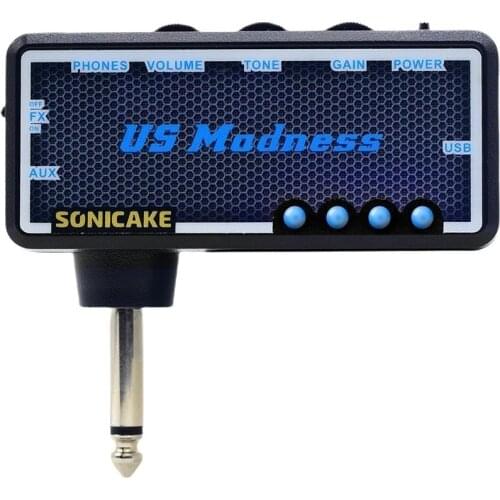 Sonicake Mini Portable USB-chargeable Amplifier Electric Guitar Plug Headphone Amp Ultra High-headroom Clean Combo QAP-4