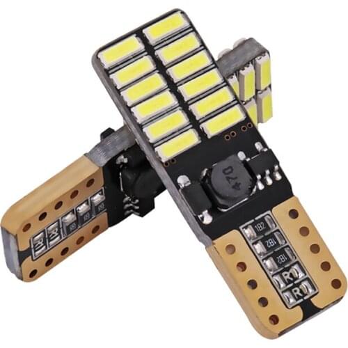 2x T10 LED Bulb Canbus W5W 5W5 LED Light 12V 6000K 194 168 24SMD No error Car Wedge Side Light White Yellow Red Interior Lamps
