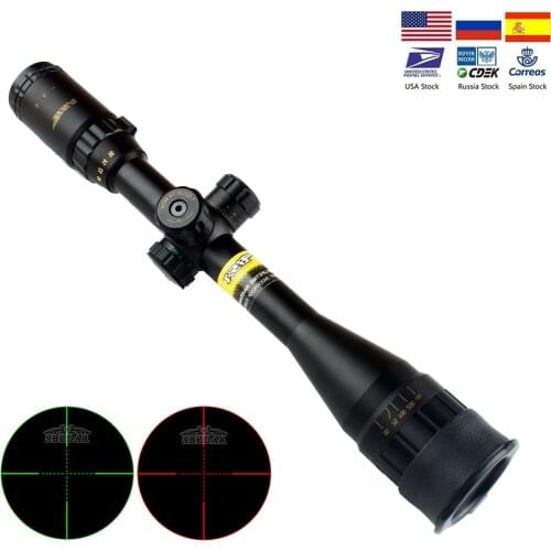 16x44 Cross Sight Green Red Illuminated Tactical Optic Riflescope Tactical Scope Reticle Optical Sight for Airsoft with 11mm or