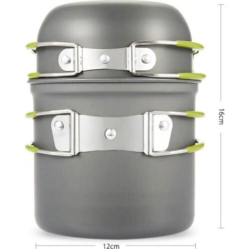 Outdoor cooker set 1-2 people camping stove set pot combination portable picnic stove tableware