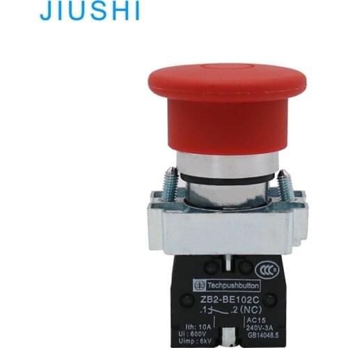 XB2-BT42 Red mushroom momentary push button 22mm self-lock metal pull push button switch 1NC