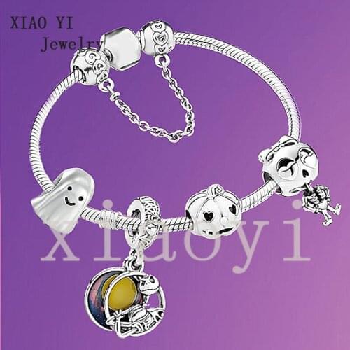 XIAOYI 2020 NEW s925 European sisters party grand holy fun festival pumpkin love smile strange fashion diy bracelet female