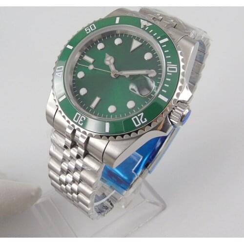 40mm Green Sterile Dial Sapphire Glass Date Bracelet Jubilee Ceramic Bezel NH35A MIYOTA 8215 Automatic Movement Mens Watch