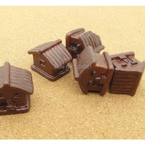 1pcs/lot resin solid brown house cartoon 18mm fairy garden gnome moss terrarium decor crafts bonsai home DIY A036-6