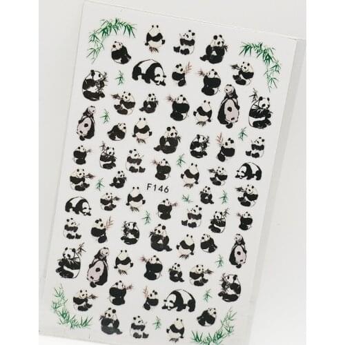 2pcs 3D Stickers for Nails Cute Panda Bamboo Nail Sticker Foil Nail Art Decorations Manicure Accessories Tips Decoraciones