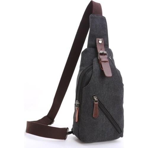 2020 New Washed Canvas Diagonal Small Chest Bag Multifunctional Korean Fashion Trend Mens Shoulder Bag Mobile Phone Bag