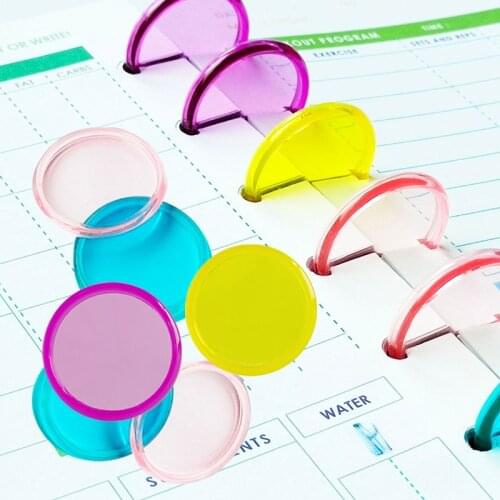 35mm12pcs Mushroom Hole Binding Discs Binder Transparent Loose-leaf Binder Ring DIY 360 Degree Folding School Office Supplies