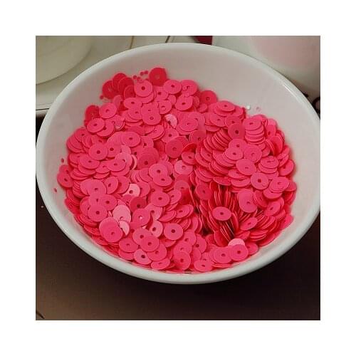 50g (4000pcs) 6mm Solid Colors Flat Round Sequins For Craft Designer DIY Accessories Middle Hole Solid Red