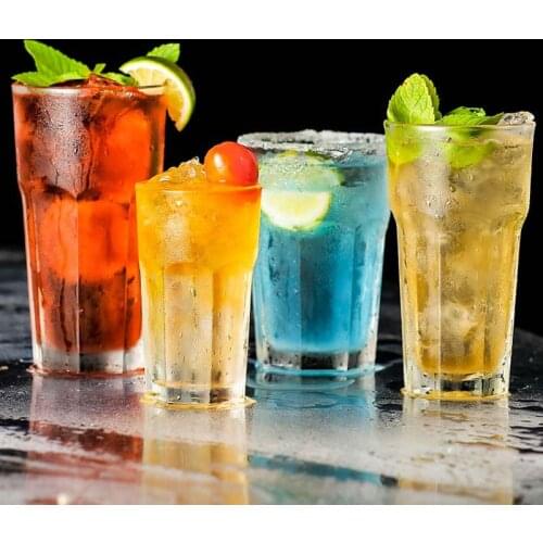 6PCS Plastic Beer Cups Transparent Beverage Tumblers Break-Resistant Drinking Reusable Restaurant Tumbler Juice Tea Bar Party