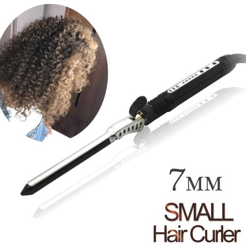 7mm Curlers Manual Rotating Hair Curlers Roller Wand Iron Wand Hair Curlers Suitable for Children MenS Small Curly Hair Straigh