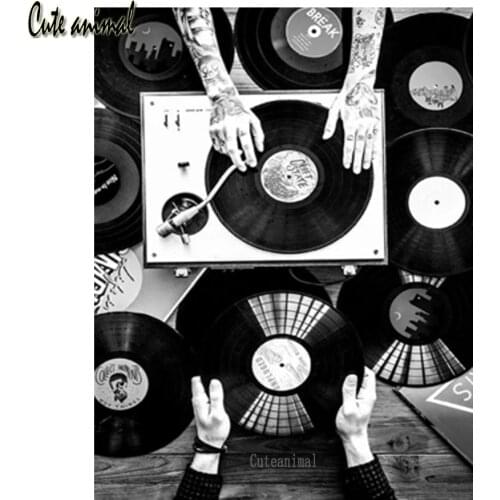 Diamond Painting Vinyl Record Lover Dj Full Sqaure round Drill 5D DIY Diamond Embroidery Mosaic Rhinestone Kit Decor Home Gift