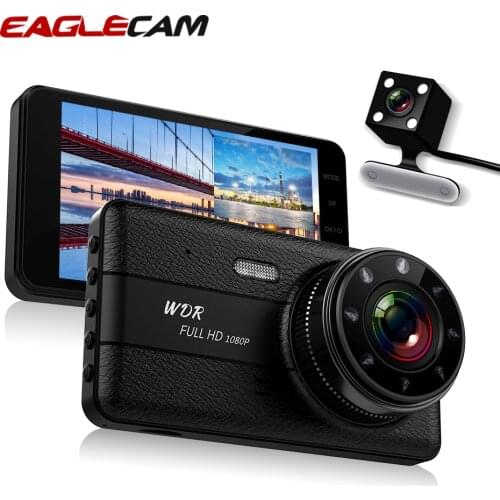 Car DVR Dual Camera Lens Dash Camera With Rearview Camera Camcorder Video Recorder Auto Registrator DVRs 4.0 Inch HD Dash Cam