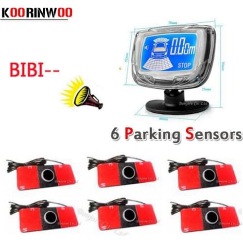 KOORINWOO Auto Lcd Monitor 16.5mm Car Parking Sensor 6 Radars Auto detector Front Rear Parktronic Monitor Jalousie blind System