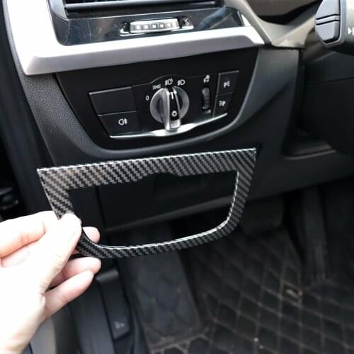 For BMW X3 X4 IX3 5 Series G01/G02/G08/G30 M Sport 1PCS ABS Carbon Fiber Headlight Control Panel Trim Cover Car Accessories