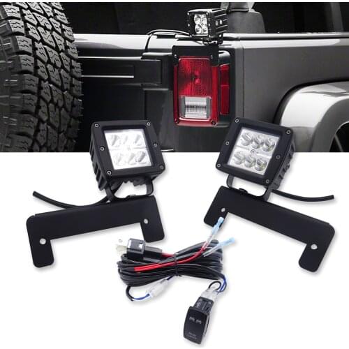 For Jeep Wrangler JK Rear Brake 2007-2018 3" 24W LED Tail Light Pod Backup Bracket Kits