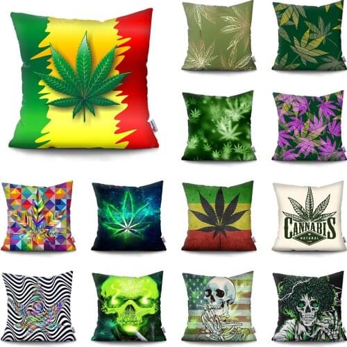 Double-sided printing cushion cover Plant leaves Car Sofa Home Decor Pillow Case Polyester Throw Pillowcase fundas para cojines