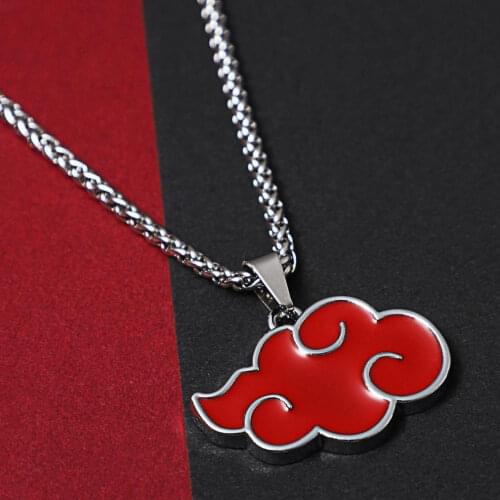 Action Akatsuki Emblem Necklace Toys For Children Cos Missing-nin Itachi Uchiha Accessories Metal Red Cloud Pendant Collectibles
