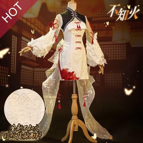 Game Anime Onmyoji Coaplay Shiranui Chinese Style Cheongsam Women Costume Dress Daily Dress Up Set