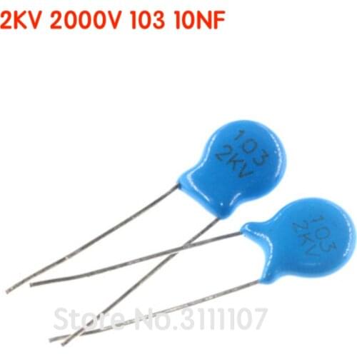 100PCS/LOT 2KV 103 10NF High Voltage Ceramic Capacitors DIP Capacitance 2000V 10nf