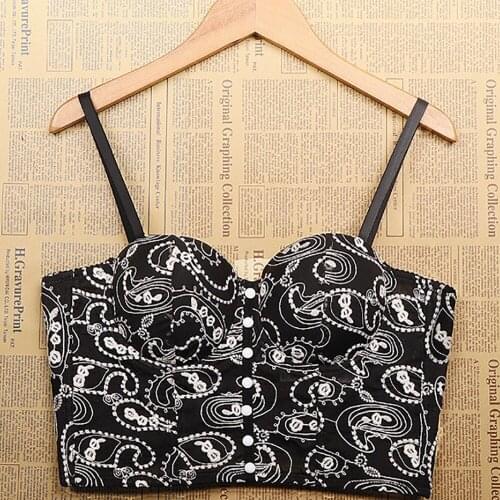 Women Crop Top Sleeveless Tank Top Sexy Cropped corset Bustier Sexy embroidery Clothing Camis Top Fashion Party Club Vest