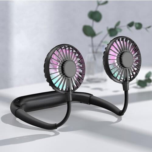 Neckband Fan Portable 3 Wind Speed USB Rechargeable Personal Cooling Fan with Aromatherapy Night Light