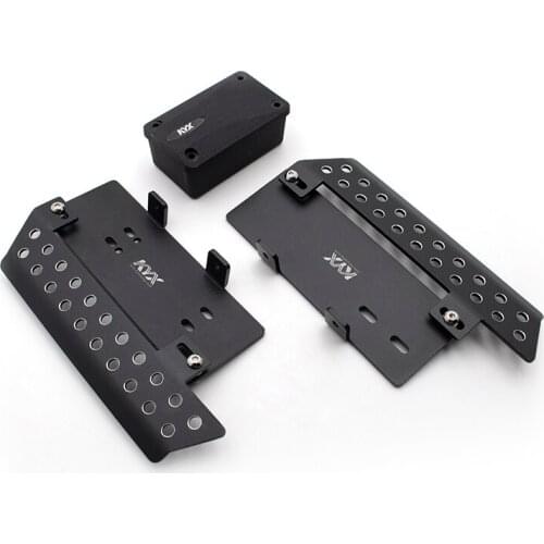 KYX Racing Metal Side Step Running Boards Foot-Plate Rock Slider w/Receiver Box for RC Crawler Car Axial SCX10 ii 275 Wheelbase