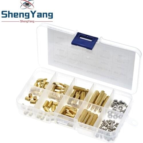 120Pcs M3 Brass Standoff Spacer PCB Board Hex Screws Nut Assortment Kit Female-Female Spacers Male-Female Spacers