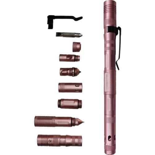 Source factory aluminum alloy multi-function self-defense tactical pen broken window cone EDC outdoor survival multi-function ta