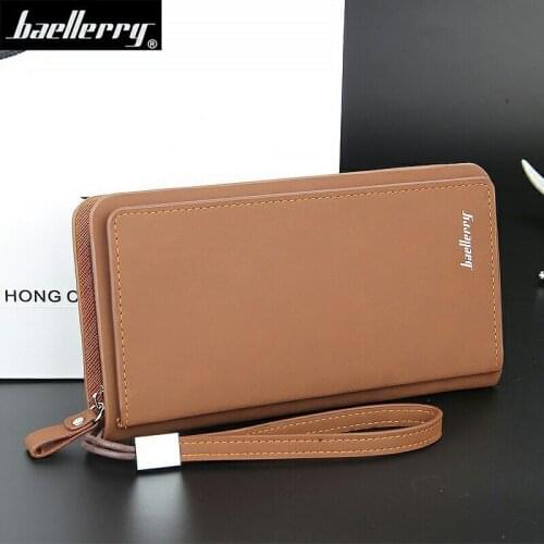 Fashion New Casual Men Wallets Long Large Capacity MultiFunction Zipper Phone Package Bit Coffee Credit Card Holder Purse Wallet