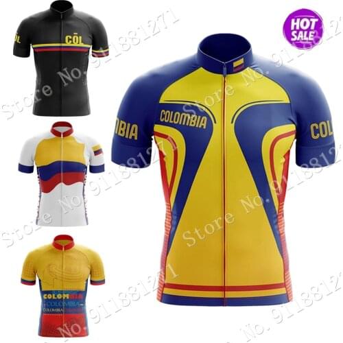 Retro Colombia 2021 Mens Summer Cycling Jersey Short Sleeve Cycling Clothing Shirt Bicycle Tops MTB Wear Maillot Ropa