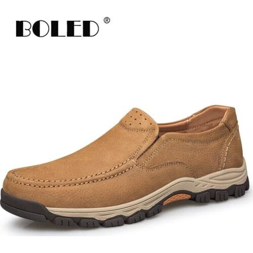 Quality Natural Leather Men Shoes Breathable Autumn Casual Shoes Flats Waterproof Walking Shoes Men Comfort Driving Loafers