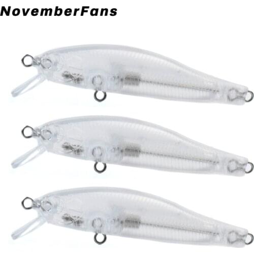 NovemberFans 20pcs/lot 7cm 4.7g Unpainted Wobblers Hard Plastic Minnows Bait DIY Floating Fishing Lures Blanks