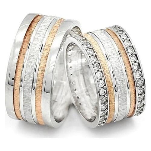 Couple Wedding Ring Sterling Silver 925 Woman And Man Luxury Jewelry Bands Fashion Engagement Anniversary Ancient Greek Model