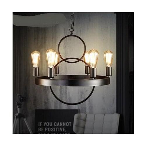 Loft industrial style dining room Pendant Lights black iron American retro clothing store cafe bar works Pendant Lamps ya7299